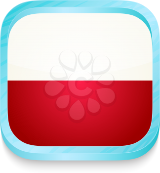Smart phone button with Poland flag