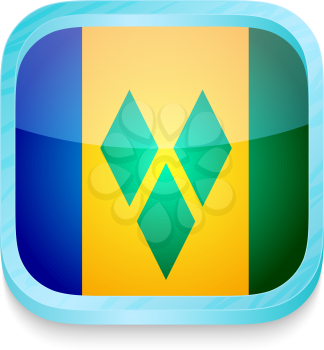 Smart phone button with Saint Vincent and The Grenadines flag
