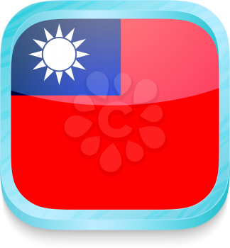Smart phone button with Taiwan flag