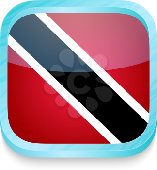 Smart phone button with Trinidad and Tobago flag