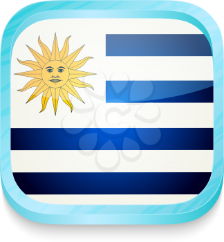 Smart phone button with Uruguay flag