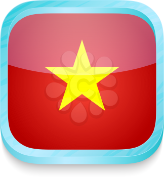 Smart phone button with Vietnam flag
