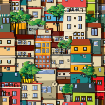 Brazilian favela, seamless pattern design