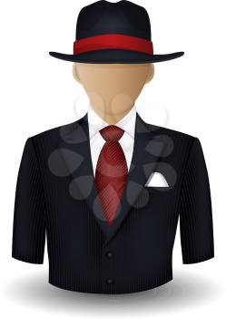 Mobster avatar on white background
