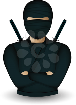 Ninja warrior avatar on white background