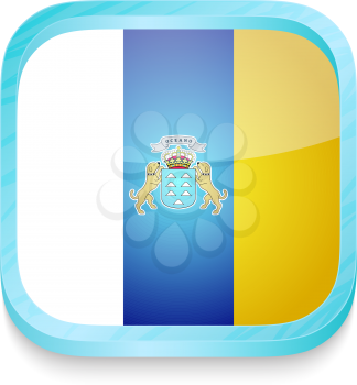 Smart phone button with Canary Islands flag