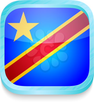 Smart phone button with Democratic Republic of Congo flag