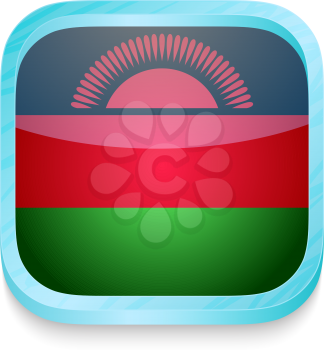 Smart phone button with Malawi flag