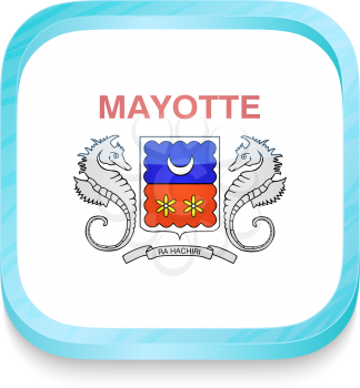 Smart phone button with Mayotte flag
