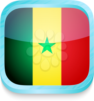 Smart phone button with Senegal flag
