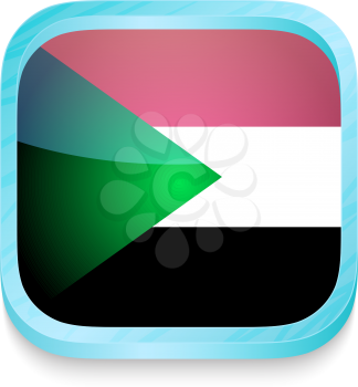 Smart phone button with Sudan flag