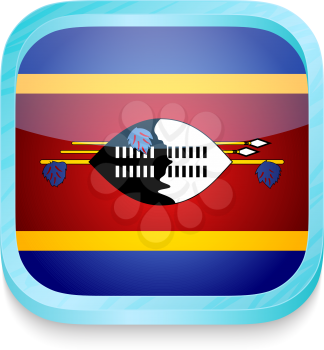 Smart phone button with Swaziland flag