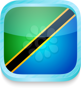 Smart phone button with Tanzania flag