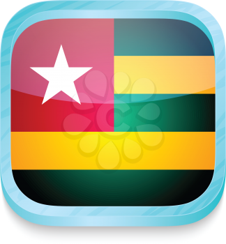 Smart phone button with Togo flag