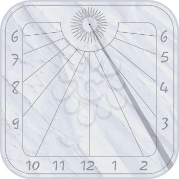 Sundial icon over white background