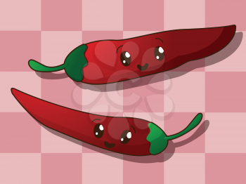 Kawaii style drawing  hot paprika icons