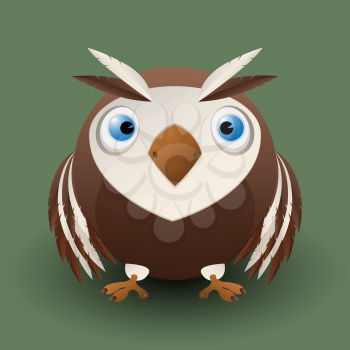 Royalty Free Clipart Image of a Baby Owl