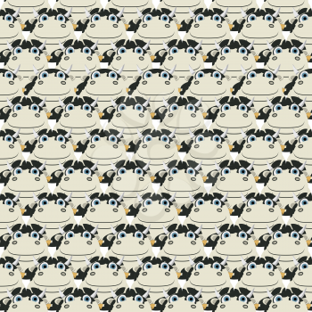 Seamless pattern design with cartoon  cows