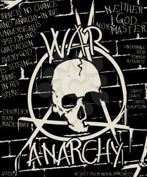 War and anarchy poster, abstract grunge background