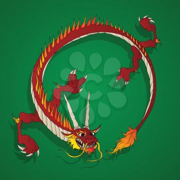 Chinese Dragon background, cartoon drawing