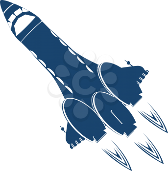 Stylized space shuttle over white background