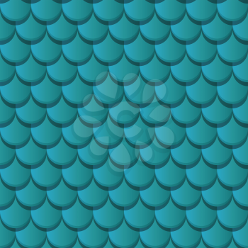 Blue clay roof tiles seamless pattern