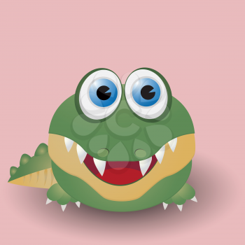 Cute cartoon baby crocodile