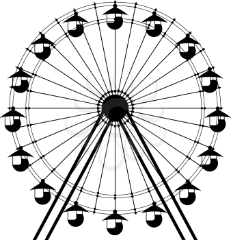 Ferris wheel icon over white background