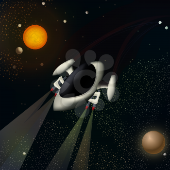 Illustration of a spacecraft in space