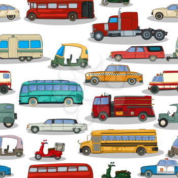 Cartoon retro cars seamless pattern