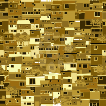 Carton city pattern, seamless background