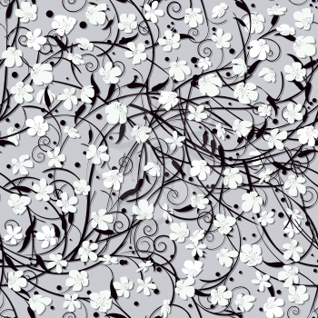Ornamental seamless pattern design with flowers