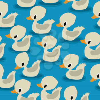 White ducklings seamless pattern design