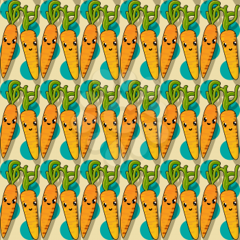 Happy carrot seamless pattern design