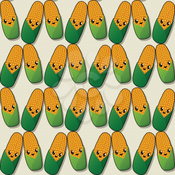 Happy corn seamless pattern for design