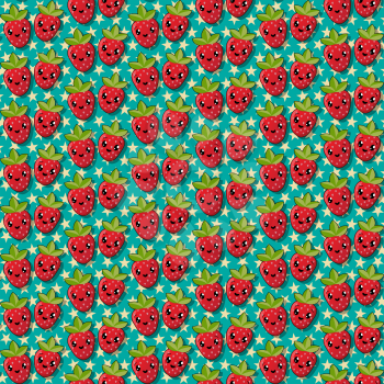Happy strawberry seamless patern for design