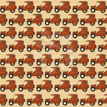 Cartoon style seamless off-road car pattern