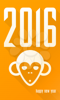 2016 Year of the Monkey New Year card