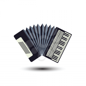 Accordion instrument over white background