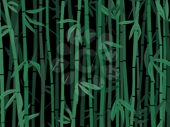 Bamboo trees on black