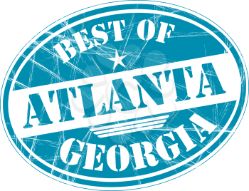 Best of Atlanta grunge rubber stamp against white background