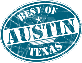 Best of Austin grunge rubber stamp against white background