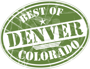Best of Denver grunge rubber stamp against white background