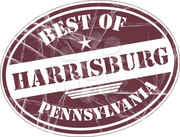 Best of Harrisburg grunge rubber stamp against white background