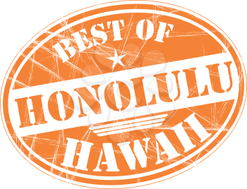 Best of Honolulu grunge rubber stamp against white background