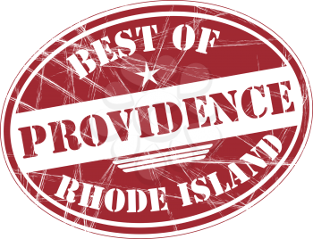 Best of Providence grunge rubber stamp against white background