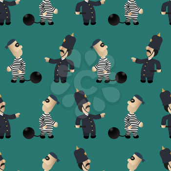 Cop chasing escaped thief seamless pattern