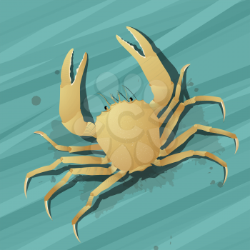 Illustration of a crab on the sea floor