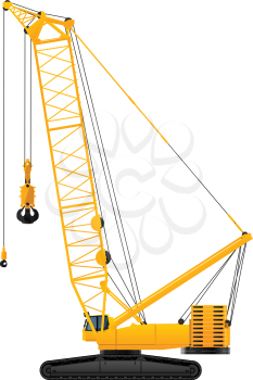 Hydraulic crawler crane vector illustration on white background