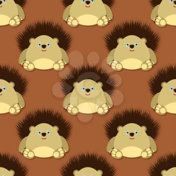 Cute hedgehog seamless pattern design